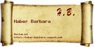 Haber Barbara névjegykártya